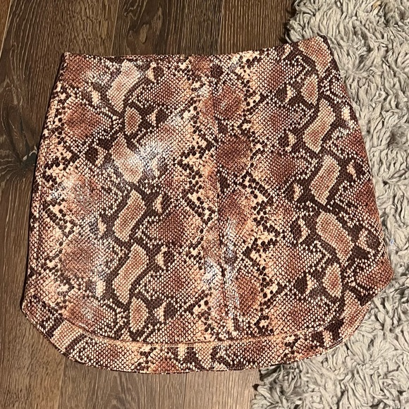 Wild Honey | Skirts | Snake Print Leather Skirt | Poshmark